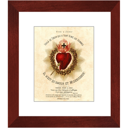 Framed French Sacred Heart Archival Print - Christi Studio