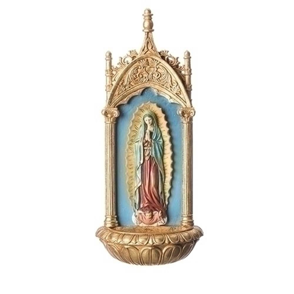 Holy Water Font Featuring Our Lady of Guadalupe by The Roman Store