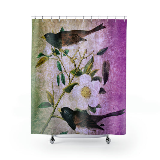 Oregon Snow Bird Shower Curtain - Inspired by John James Audubon (Sustainable & Recyclable)