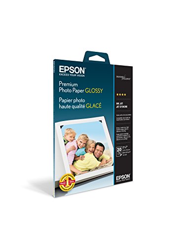 Epson S041464 Premium Photo Paper, 68 lbs., High-Gloss, 5 x 7 (Pack of 20 Sheets)