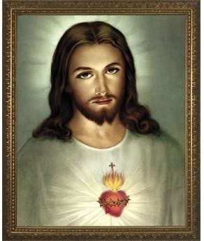 The Classic Framed Sacred Heart of Jesus Picture