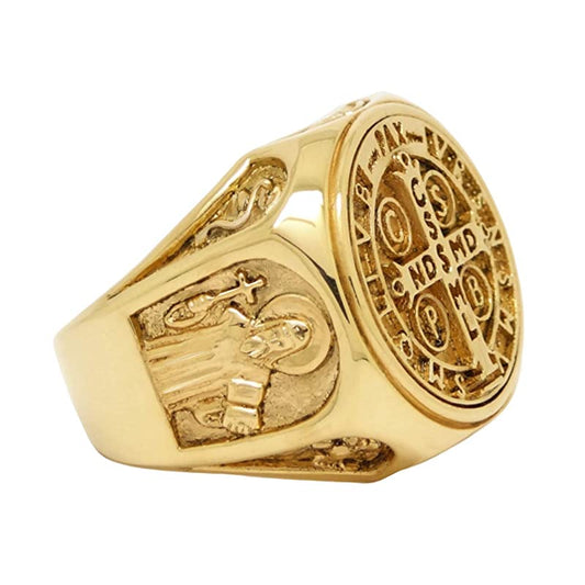 Handmade 14K Saint Benedict Ring