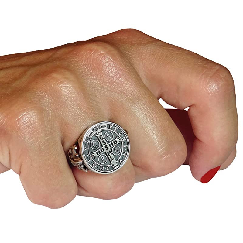 Handmade Sterling Silver Saint Benedict Medal Ring