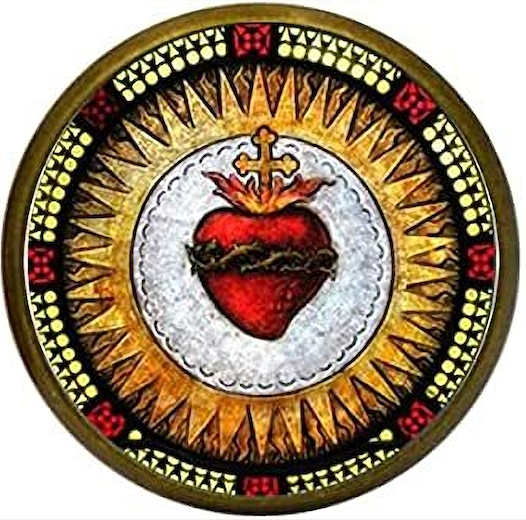 Handmade Sacred Heart of Jesus Brass Brooch/Pin