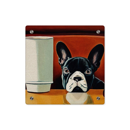 French Bulldog Rescue Coffee Art Acrylic Panel (AKC Tribute) - Christi Studio