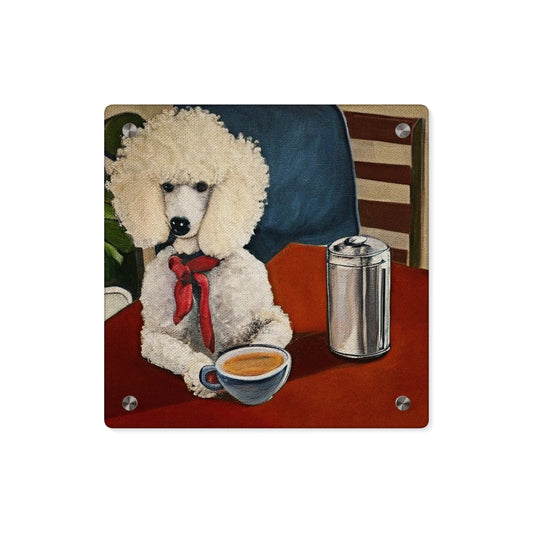 Poodle Rescue Dog Coffee Art Acrylic Panel (AKC Tribute)