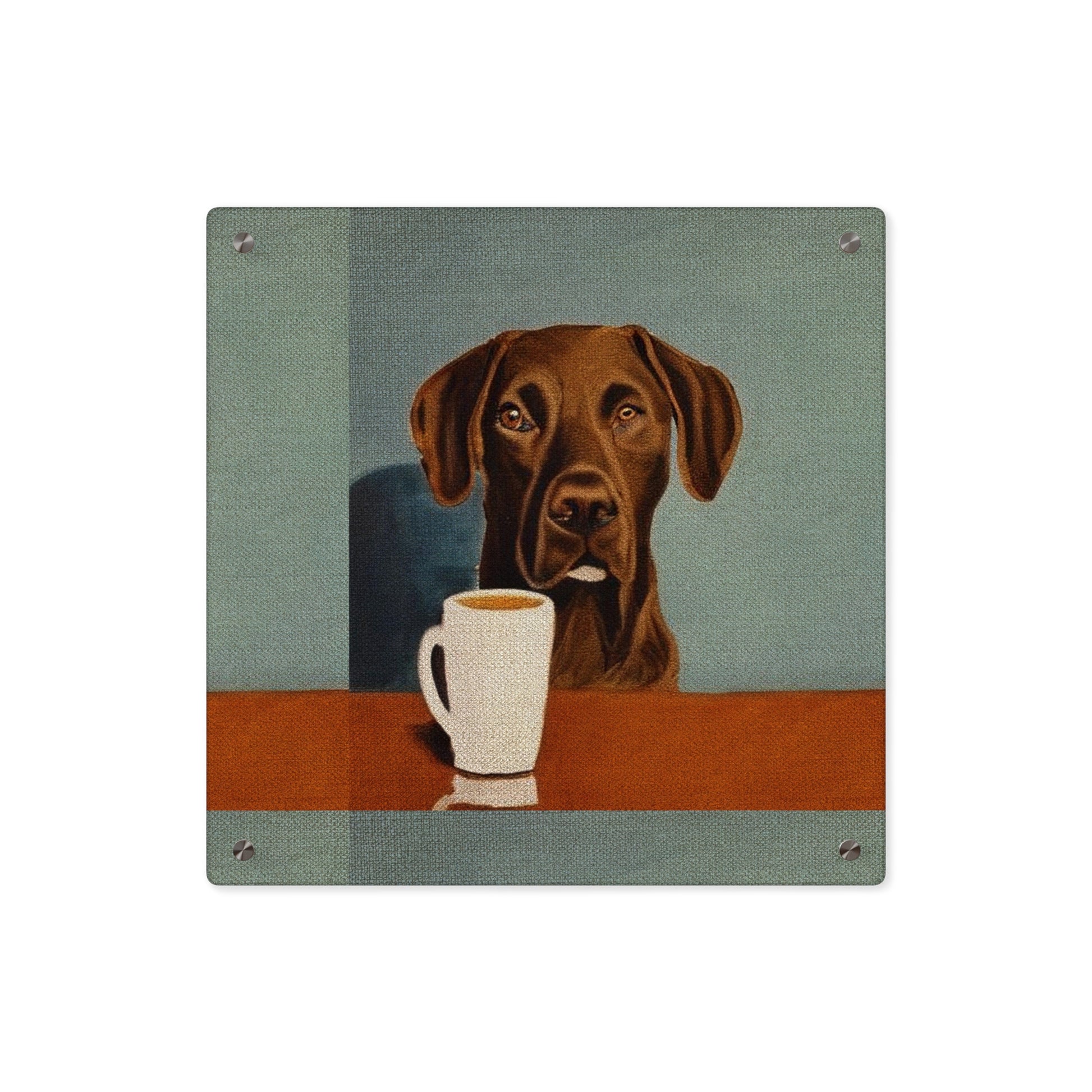Labrador Retriever Rescue Dog Coffee Art Acrylic Panel (AKC Tribute) - Christi Studio