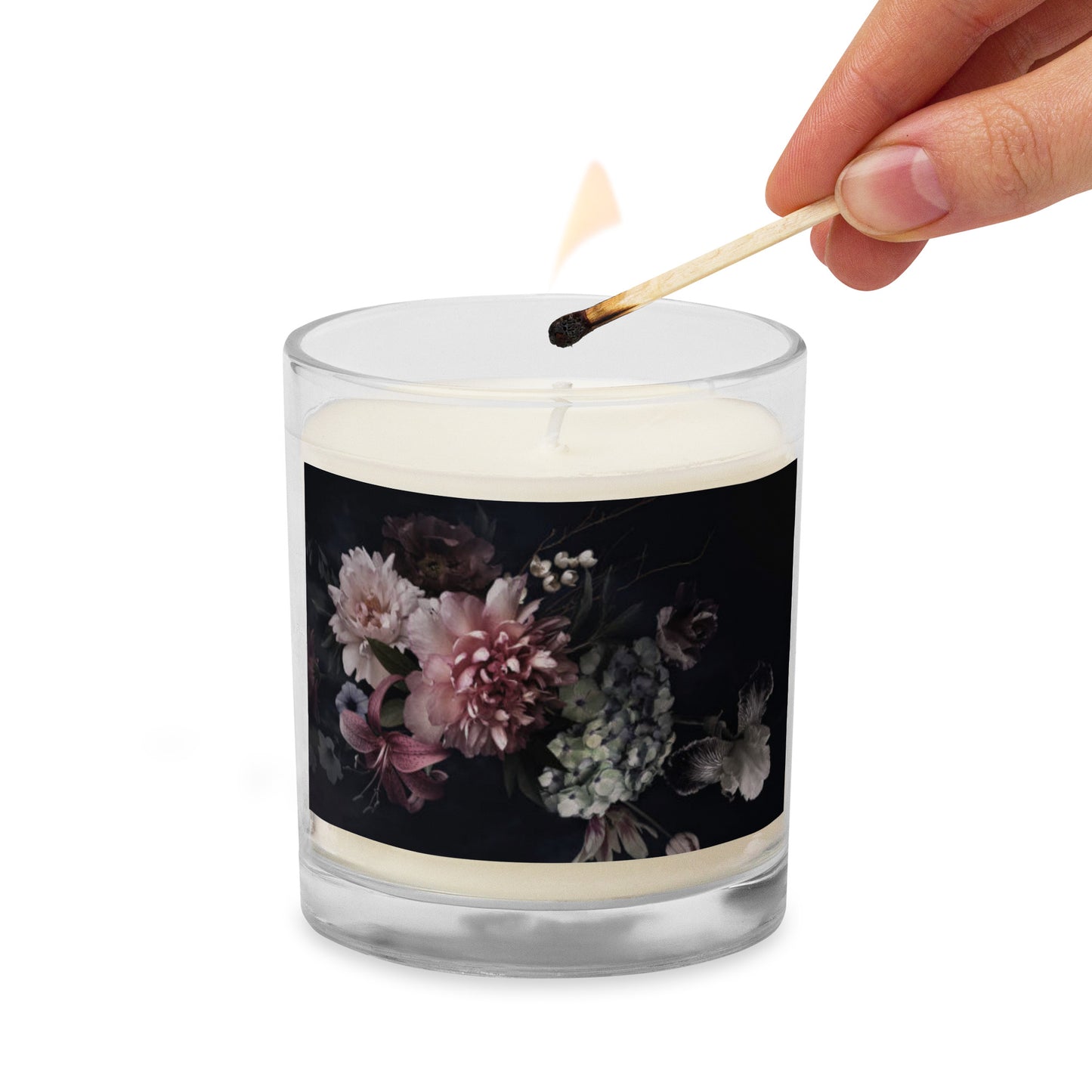 Glass Jar Soy Wax Floral Decorative Candle - #2 - Christi Studio