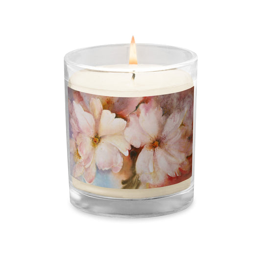 Glass Jar Soy Wax Floral Decorative Candle - #3 - Christi Studio