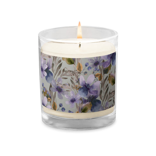 Glass Jar Soy Wax Floral Decorative Candle - #9 - Christi Studio