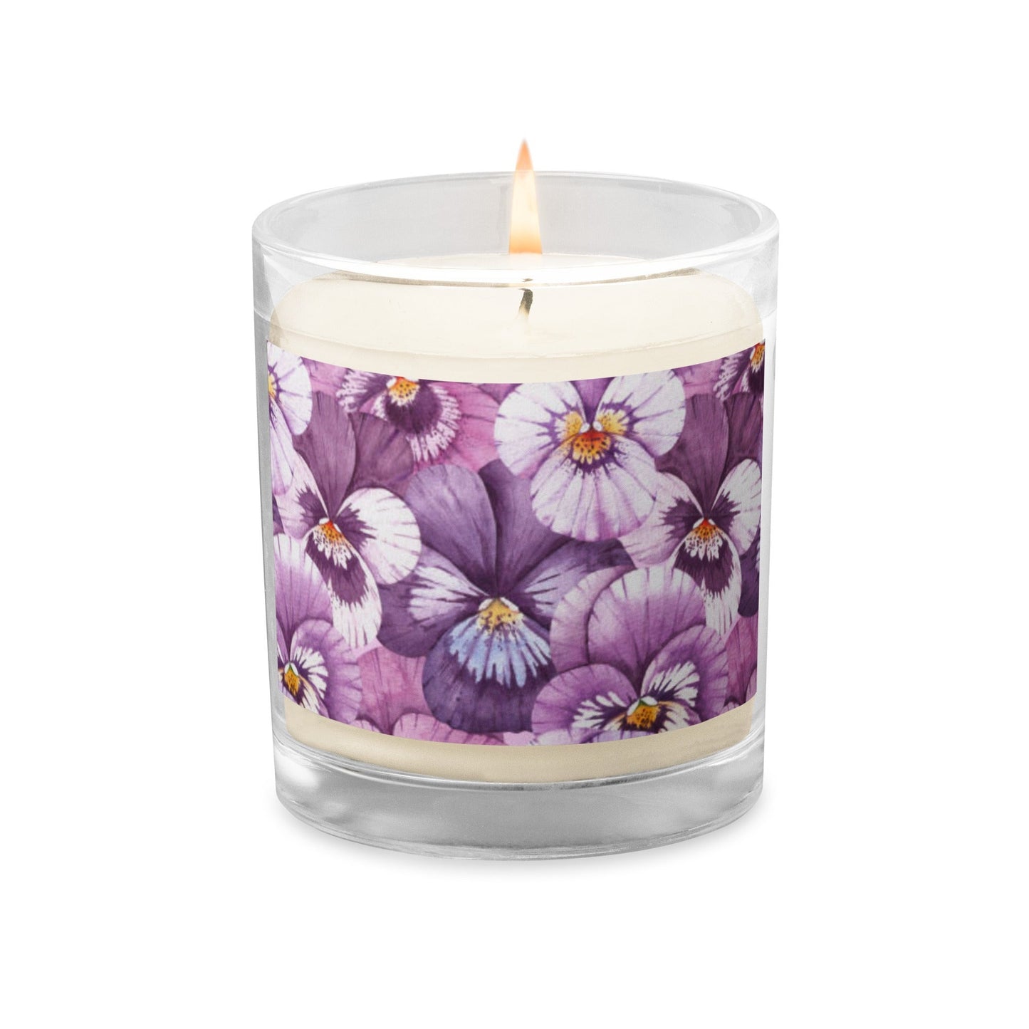 Glass Jar Soy Wax Floral Decorative Candle - #10 - Christi Studio