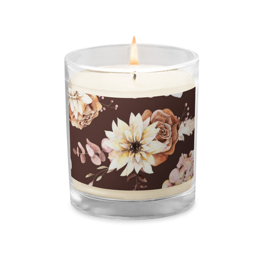Glass Jar Soy Wax Floral Decorative Candle - #11 - Christi Studio