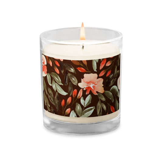 Glass Jar Soy Wax Floral Decorative Candle - #13 - Christi Studio