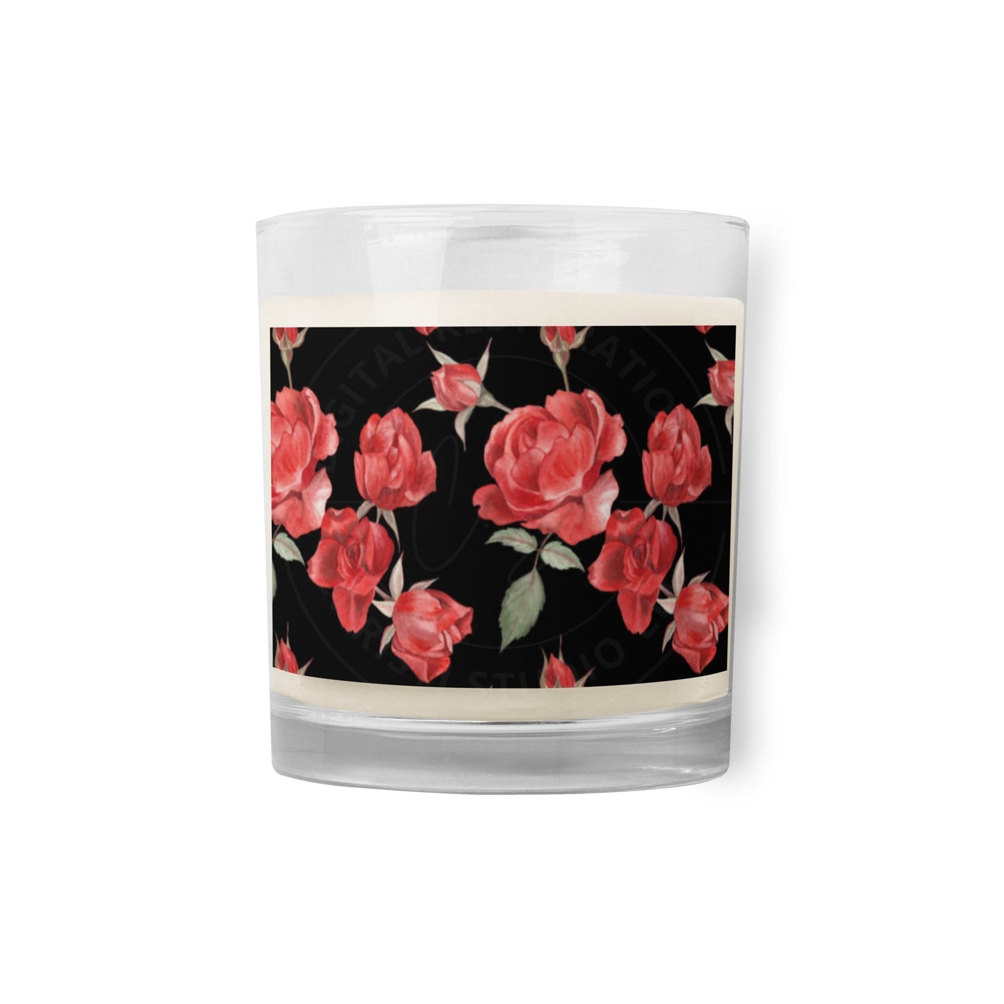 Glass Jar Soy Wax Floral Decorative Candle - #18 (Roses) - Christi Studio