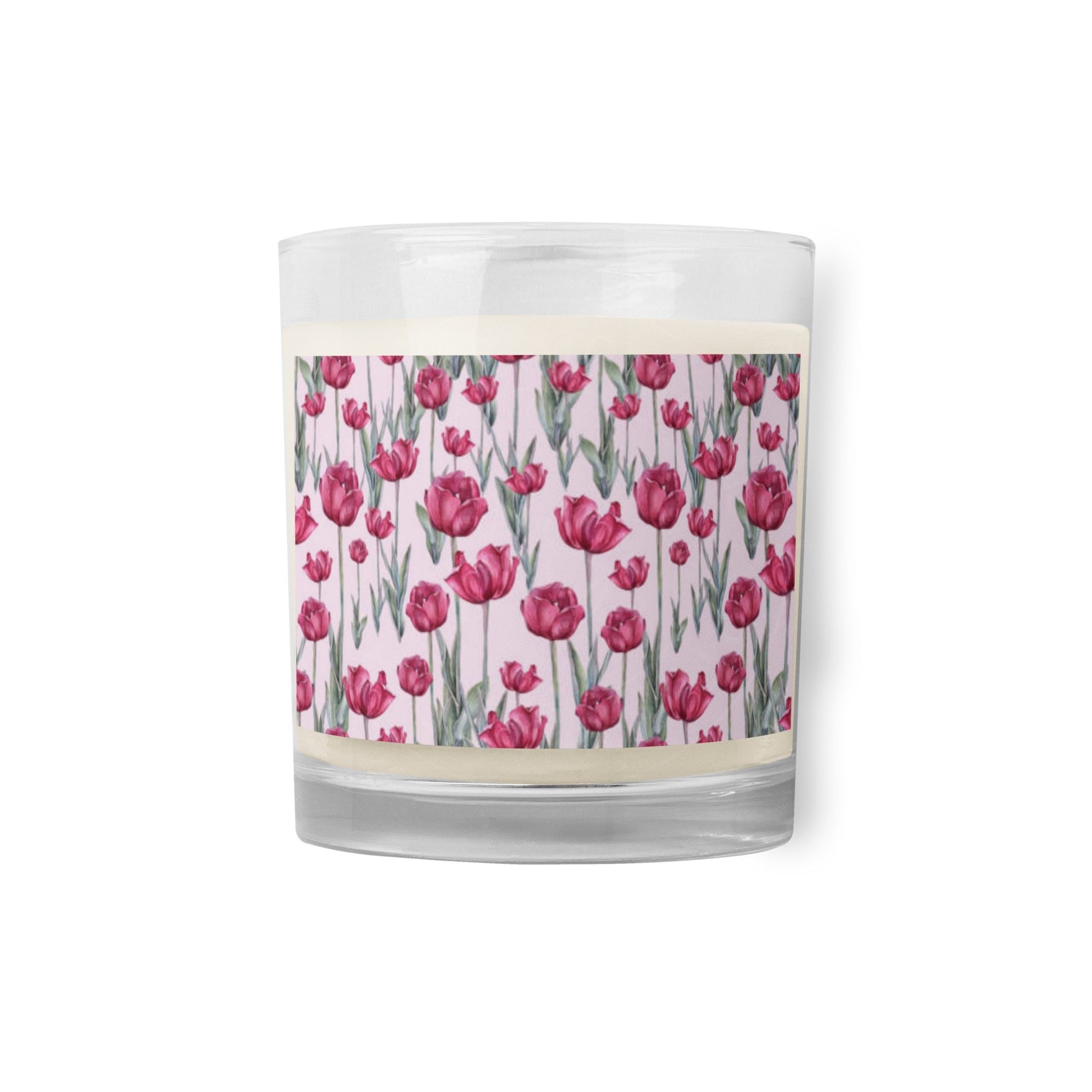 Glass Jar Soy Wax Floral Decorative Candle - #14 (Rose) - Christi Studio